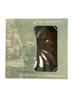 Wilton Armetale Eddy Small Bowl Square Scalloped Edge Shiny Pewter #153004